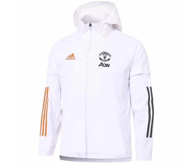 Manchester United Training All Weather Jacket White 2020 2021