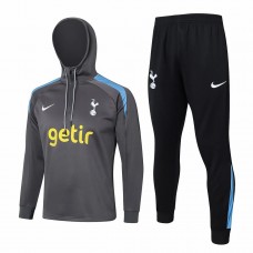 Tottenham Hotspur Mens Grey Training Hooded Technical Football Tracksuit 24-25