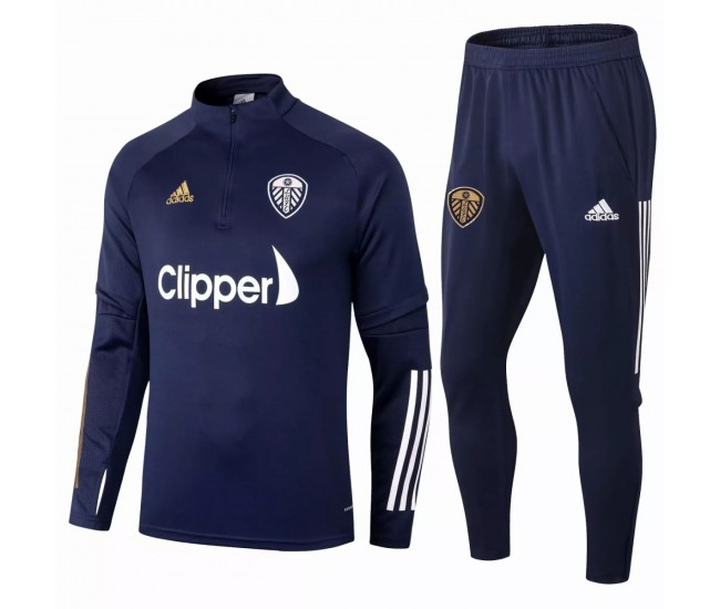 Leeds United Technical Training Soccer Tracksuit Navy 2020 2021