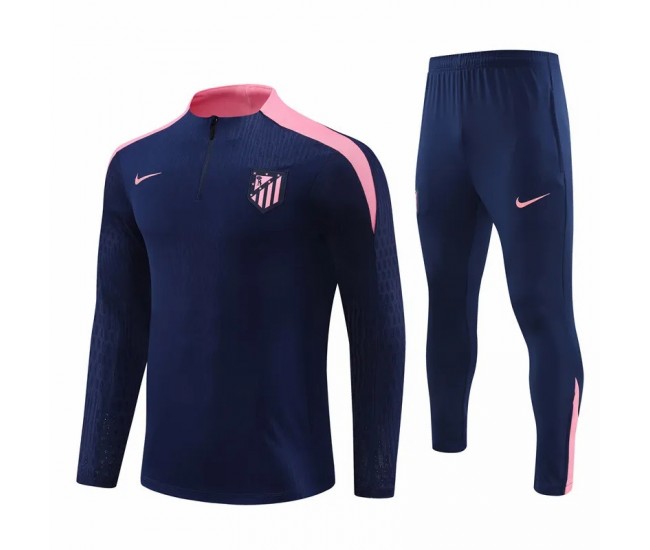 Atlético de Madrid Mens Navy Training Technical Football Tracksuit 2024-25