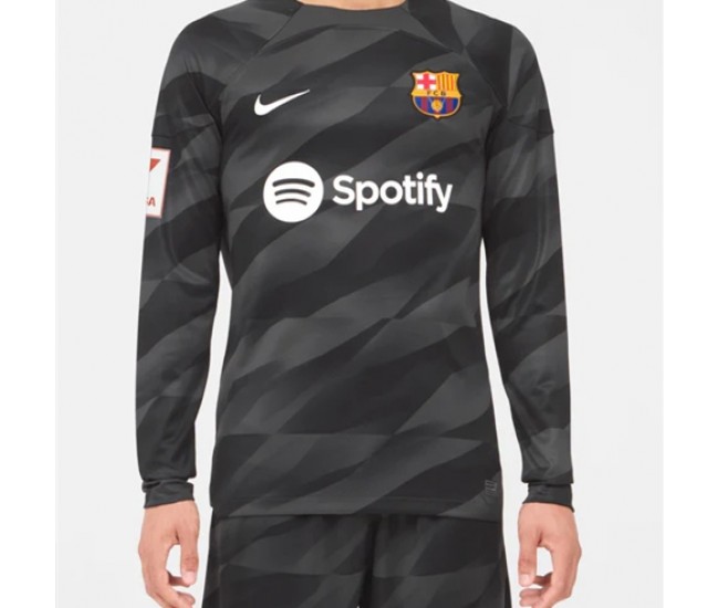 FC Barcelona Mens Black Goalkeeper Jersey 23-24