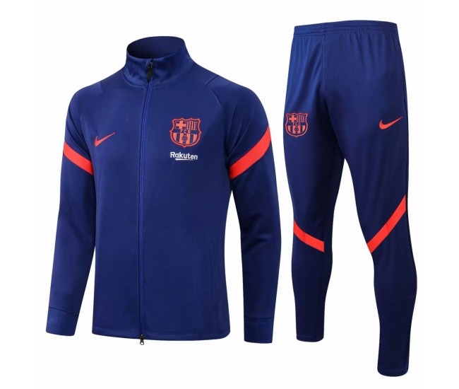 FC Barcelona Blue Training Presentation Soccer Tracksuit 2021