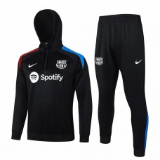 FC Barcelona Mens Black Hooded Technical Football Tracksuit 2024-25