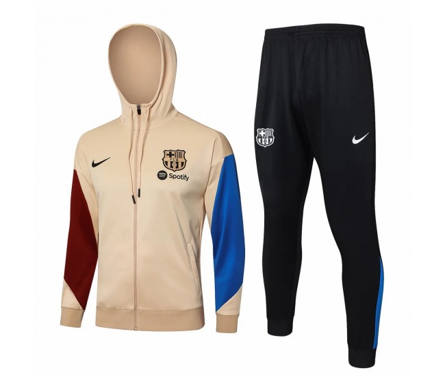 FC Barcelona Mens Coach Hooded Presentation Football Tracksuit 2024-25