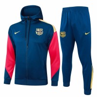 FC Barcelona Mens Navy Hooded Presentation Football Tracksuit 2024-25