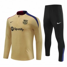 FC Barcelona Mens Gold Training Technical Football Tracksuit 2024-25