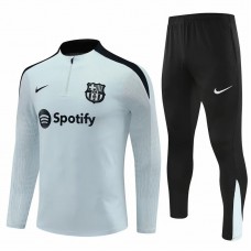 FC Barcelona Mens White Training Technical Football Tracksuit 2024-25