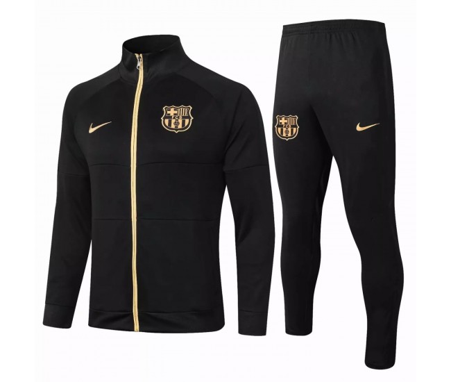 FC Barcelona Soccer Presentation Tracksuit Black Gold 2020 2021