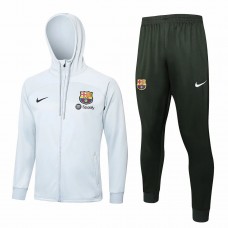 FC Barcelona Beige Hooded Presentation Football Tracksuit 23-24