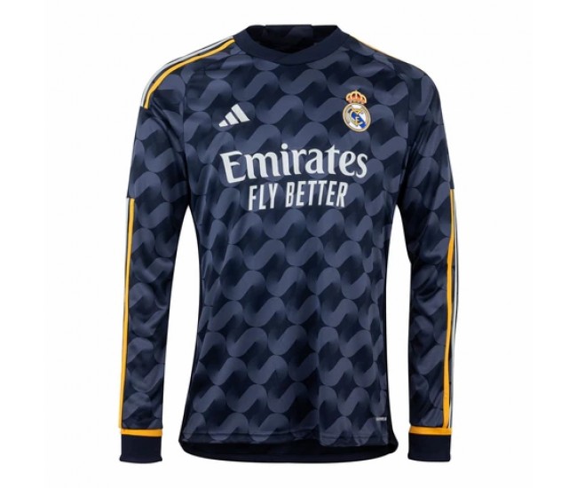 Real Madrid Mens Long Sleeve Away Jersey 23-24