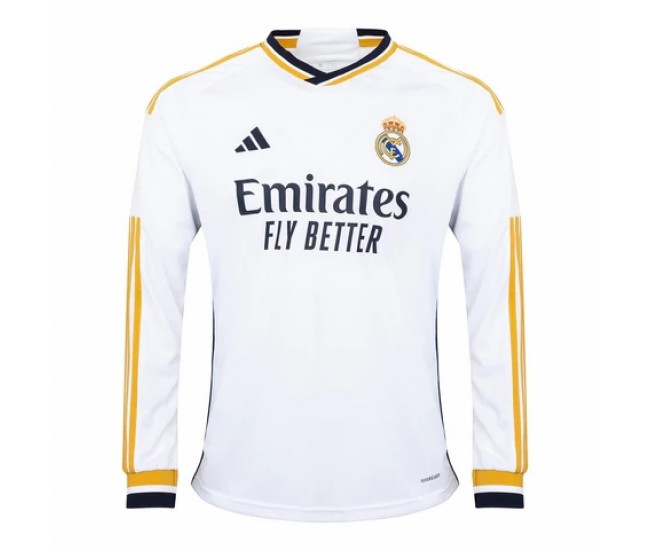 Real Madrid Mens Long Sleeve Home Jersey 23-24