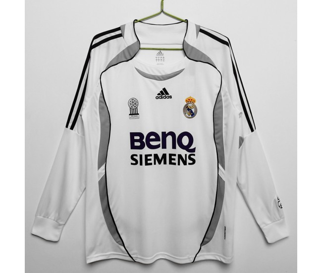 Real Madrid Long Sleeve Home Retro Jersey 2006-2007