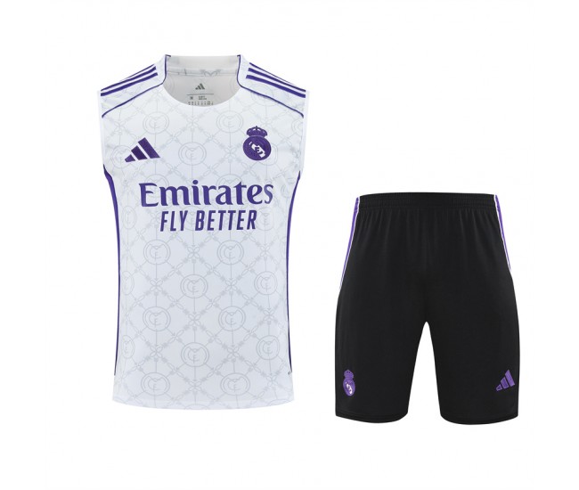 Real Madrid Adult White Sleeveless Kit 2025-26