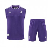 Real Madrid Mens Terrace Icons Training Purple Sleeveless Kit 2025-26
