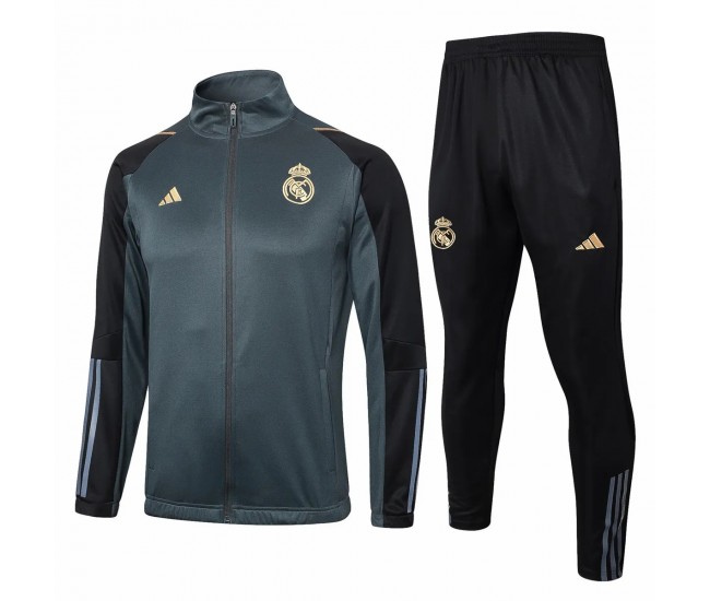 Real Madrid Grey Training Presentation Football Tracksuit 23-24
