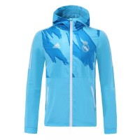 Real Madrid Mens All Weather Hoodie Jacket Blue 2021