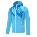 Real Madrid Mens All Weather Hoodie Jacket Blue 2021