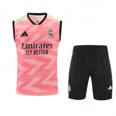 Real Madrid Mens Pre Match Sleeveless Red Football Kit 2025-26