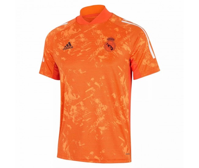 Real Madrid Mens UCL Training Jersey Orange 2020 2021