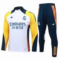 Real Madrid Mens White Training Technical Football Tracksuit 2024-25