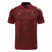 Real Madrid Polo Jersey UCL Maroon Texture 2020 2021