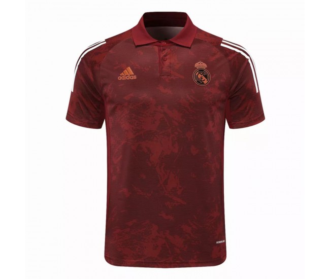 Real Madrid Polo Jersey UCL Maroon Texture 2020 2021