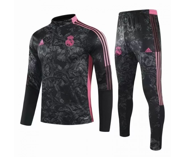 Real Madrid Training Soccer Black Tracksuit 2021