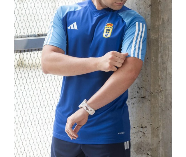 Real Oviedo Mens Blue Training Jersey 23-24