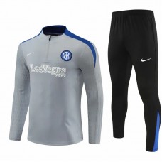 Inter Milan Mens Grey Training Technical Football Tracksuit 2024-25