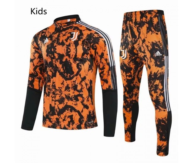 Juventus Training Technical Soccer Tracksuit Kids Orange 2021