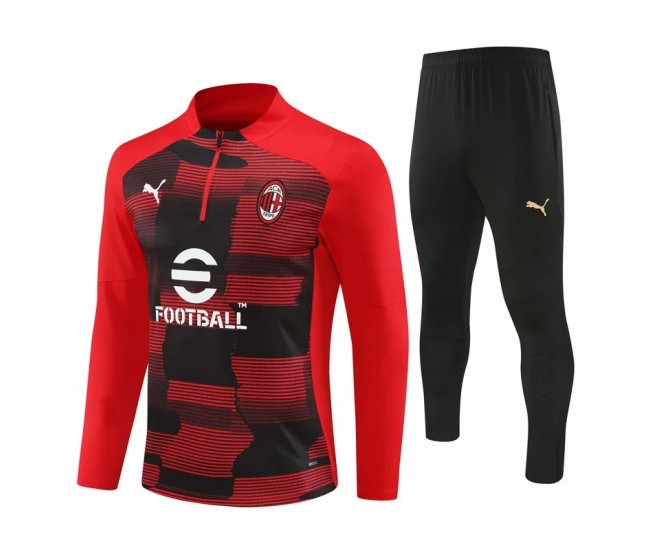 AC Milan Mens Red Training Technical Football Tracksuit 2024-25
