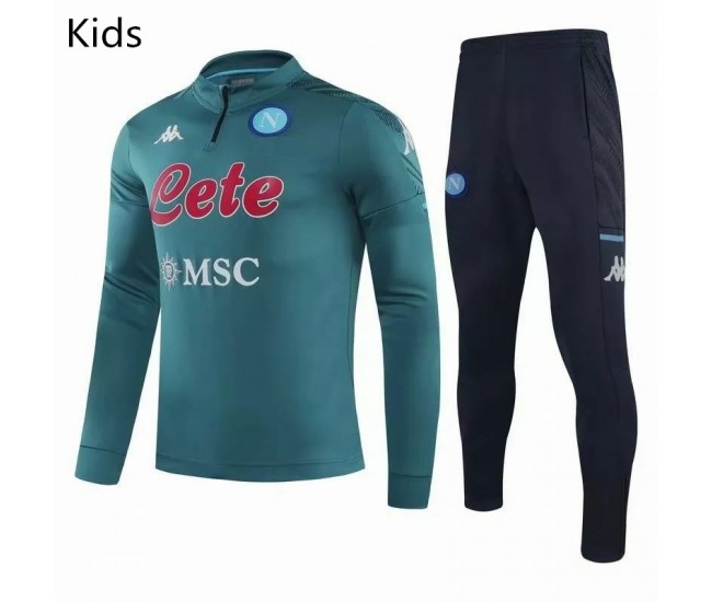 SSC Napoli Training Technical Soccer Tracksuit Green Kids 2020