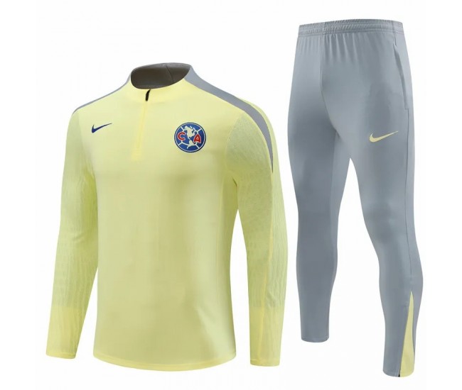 Chándal técnico de fútbol de entrenamiento amarillo para hombre del Club América 2024-25 Chándal técnico de fútbol de entrenamiento amarillo para hombre del Club América 2024-25