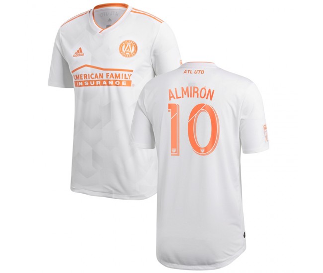 Men's Atlanta United FC Miguel Almiron White 2018 King Peach Authentic Player Jersey Men's Atlanta United FC Miguel Almiron White 2018 King Peach Authentic Player Jersey