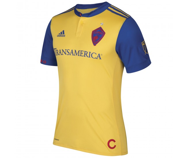 Men's Colorado Rapids Yellow 2017/18 Secondary Authentic Team Jersey