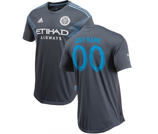 Men's New York City FC Gray 2018 Secondary Authentic Custom Jersey