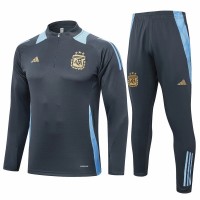 Argentina Mens Gray Training Technical Football Tracksuit 24-25