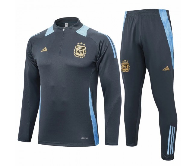 Argentina Mens Gray Training Technical Football Tracksuit 24-25