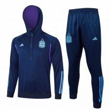 Argentina Navy Hooded Training Football Tracksuit 24-25