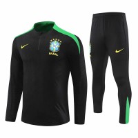 Brazil National Team Mens Black Training Technical Football Tracksuit 2024-25