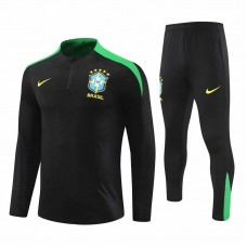 Brazil National Team Mens Black Training Technical Football Tracksuit 2024-25