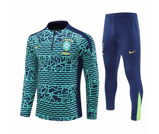 Brazil National Team Mens Blue Training Technical Football Tracksuit 2024-25