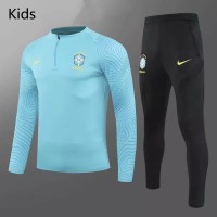 Brazil Technical Training Soccer Tracksuit Blue Kids 2021 2022