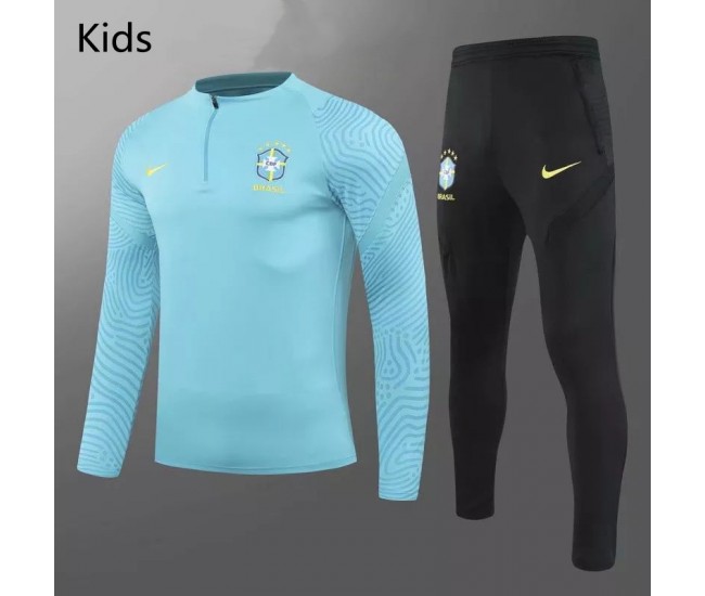 Brazil Technical Training Soccer Tracksuit Blue Kids 2021 2022