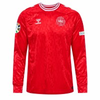 Denmark Mens Euro 2024 Home Long Sleeve Jersey