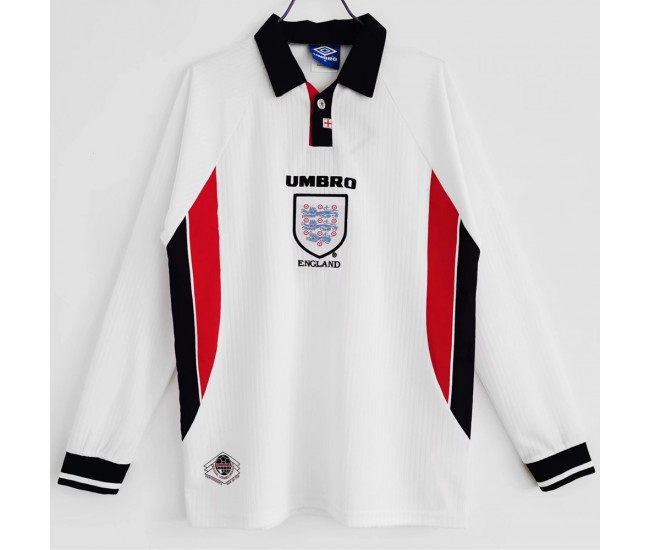 England Long Sleeve Home Retro Jersey 1998 