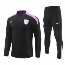 England Mens Black Training Technical Football Tracksuit 2024-25