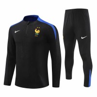 France National Team Mens Black Training Technical Football Tracksuit 2024-25