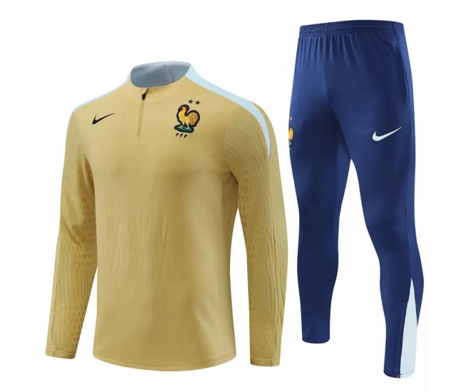 France National Team Mens Gold Training Technical Football Tracksuit 2024-25