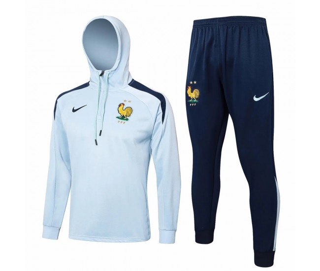 France National Team Mens White Training Hooded Technical Football Tracksuit 2024-25